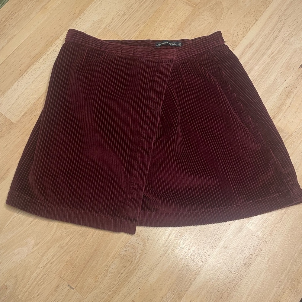 Abercrombie & Fitch Red Corduroy Skirt